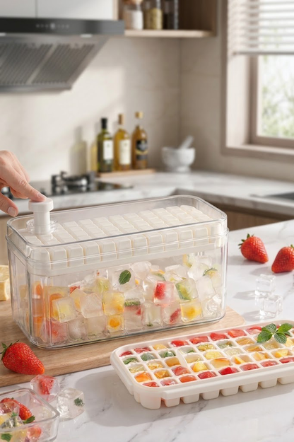 Helionixxcosh® Press Ice Cube Tray with Scoop