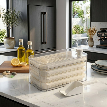 Helionixxcosh® Press Ice Cube Tray with Scoop