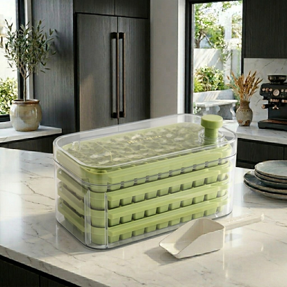 Helionixxcosh® Press Ice Cube Tray with Scoop