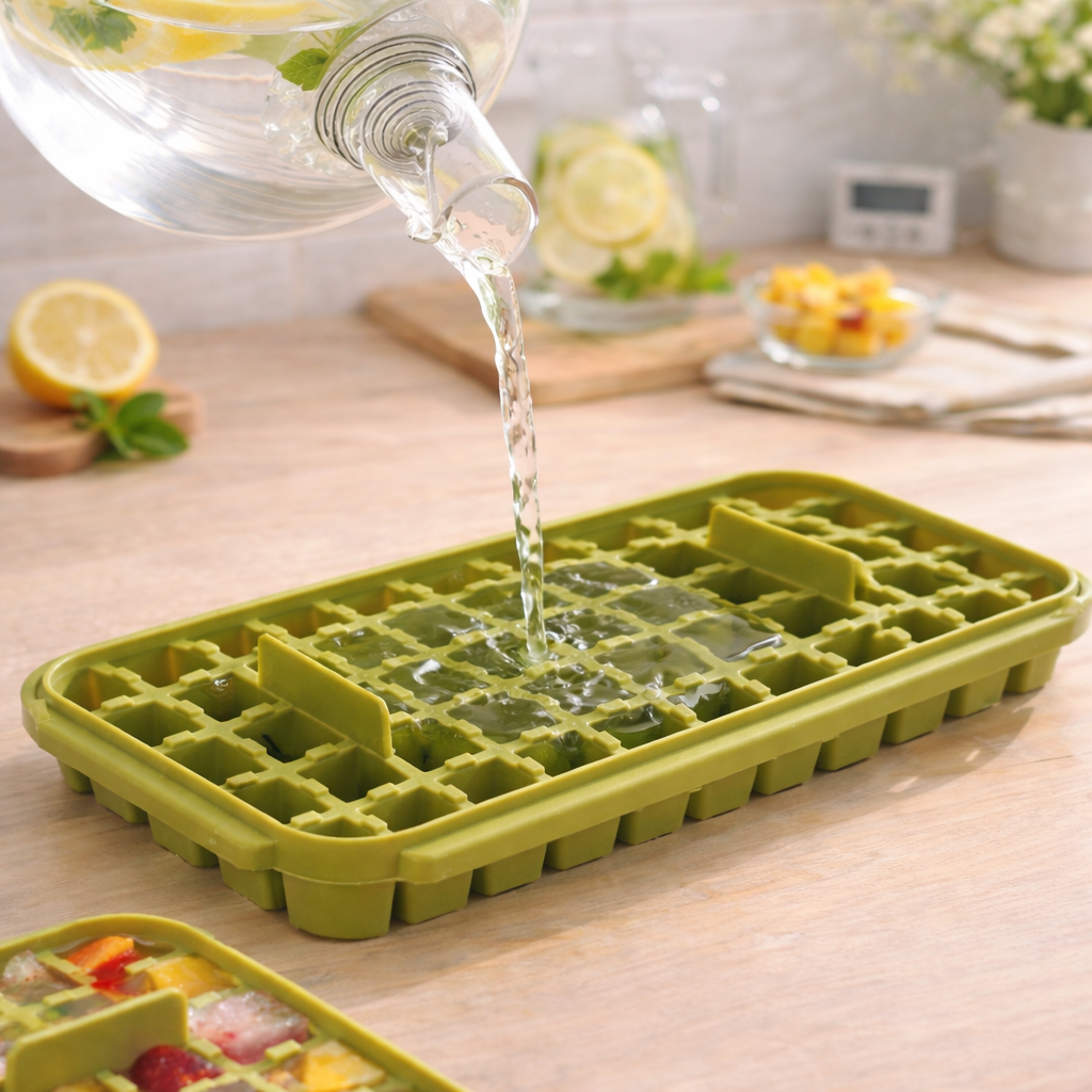 Helionixxcosh® Press Ice Cube Tray with Scoop