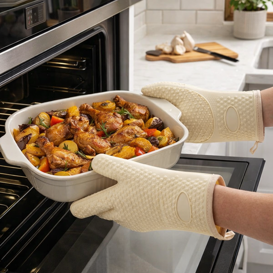 Helionixxcosh® Heat Resistant Kitchen Gloves – Safe Grip for Everyday Cooking
